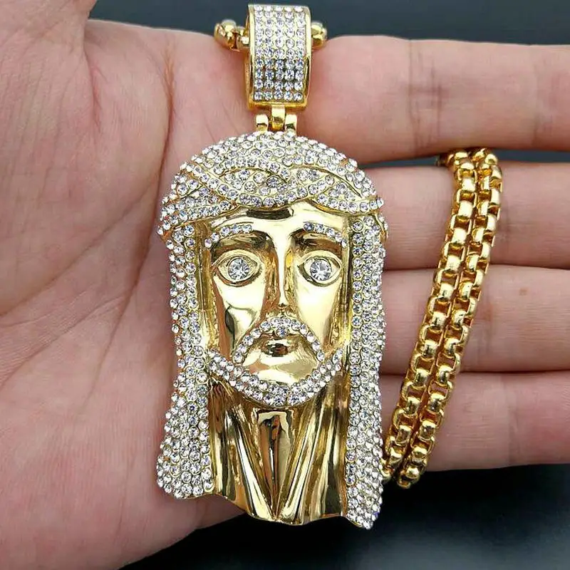 Men\'s Jesus Christ Portrait Pendant Necklace Stainless Steel Religious Symbol Jewelry for Faith And Fashion