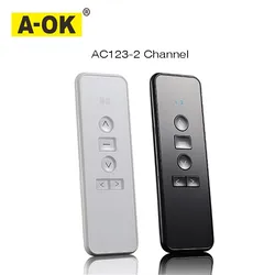 A-OK RF433 Télécommande AC123-01 AC123-02 AC123-06 AC123-16 pour A-OK RF433 Rideau Moteur, Blanc/Noir document En Option