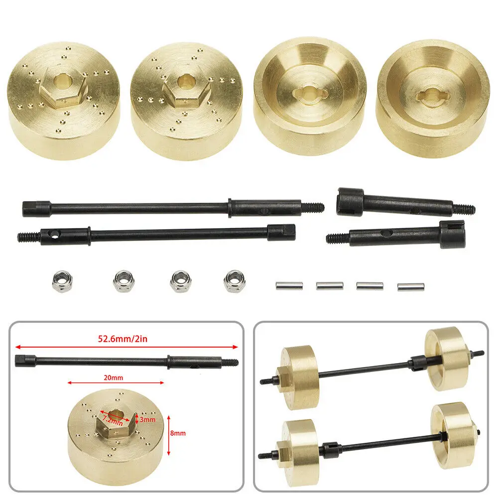 75g 6mm Brass Widened Wheel Rim Hub Counterweights For 1/24 Axial SCX24 AXI00002 AXI00001 AXI90081 RC Car