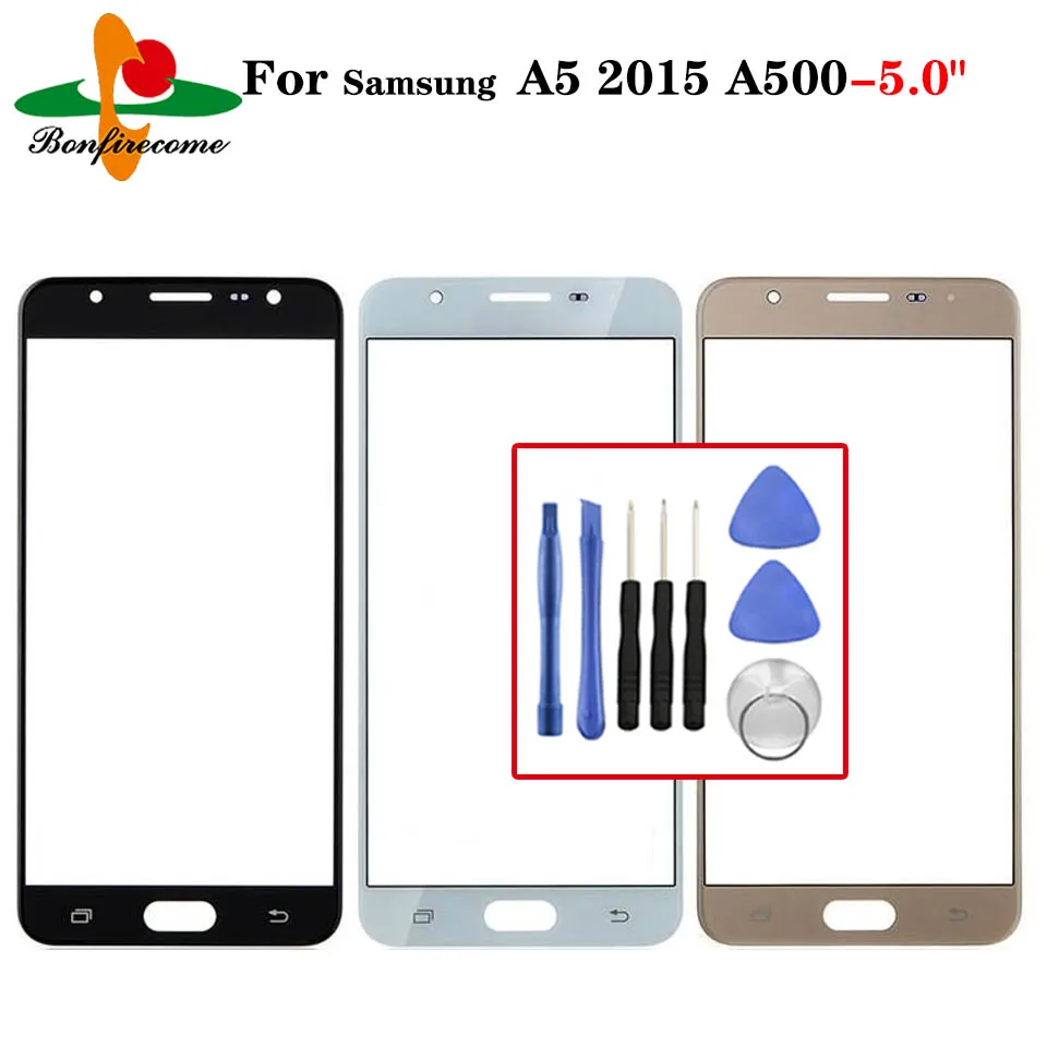 For Samsung Galaxy A5 2015 A500 A500F A500FU A500M A500Y A500FQ Touch Screen Panel LCD Front Outer Glass Cover Lens Replace