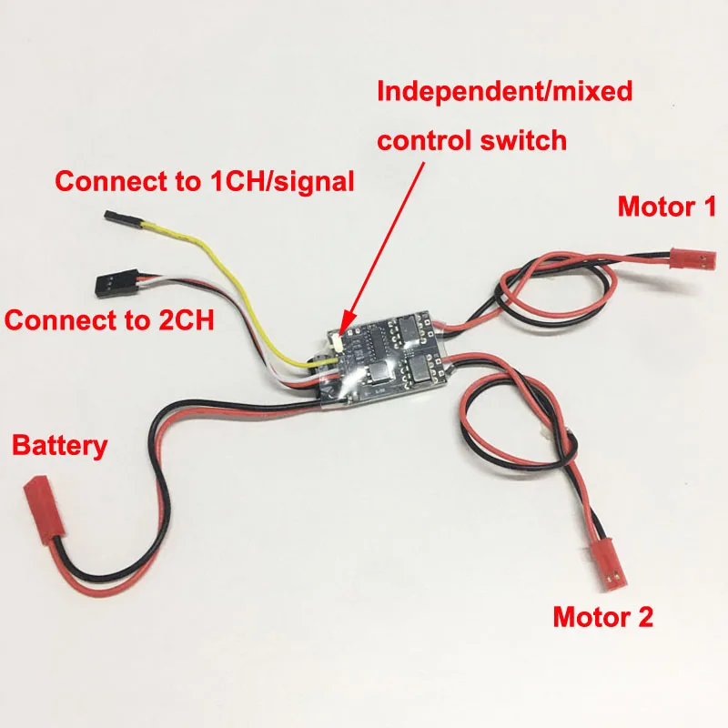 1 pz Dual-way bidirezionale spazzolato ESC 2S-3S Lipo 5A regolatore di velocità interruttore elettrico per RC barca/serbatoio 130 180 motore