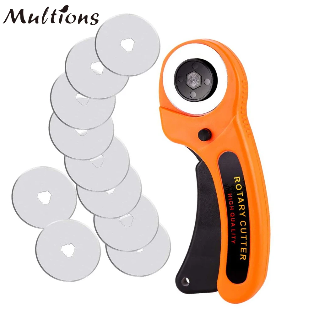 

45mm Rotary Cutter with 7 Replacement 45mm Rotary Cutter Fabric Cutter Leather Rotary Cutter For Scrapbooking/Quilting/ Sewing