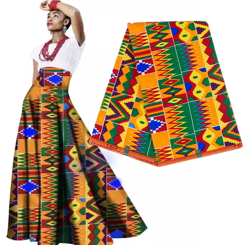 2024 Royal Wax Batik Print Africa Fabric Pagne Soft Cotton Ankara Kente Real Textile Tissu Best Quality For Party Dress Handmake