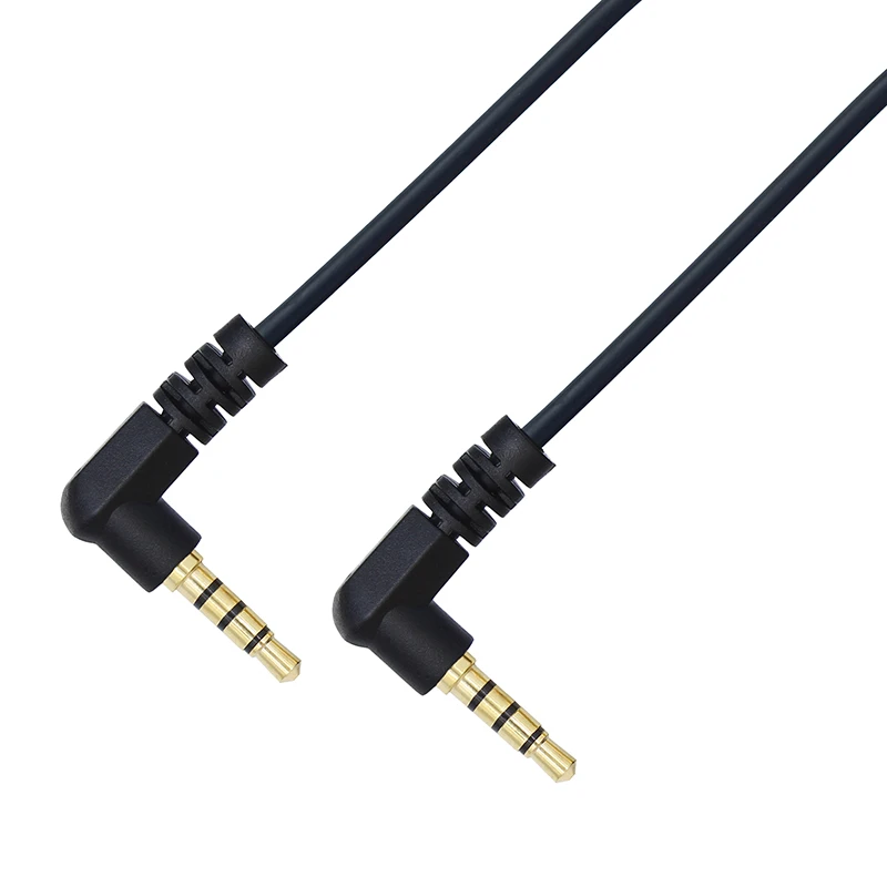 3m 3.5mm przewód Aux 4 słup podwójny pod kątem TRRS 4-przewodnik pomocniczy z męskiego na męskie złącze Stereo HiFi wsparcie mikrofon kable funkcyjne