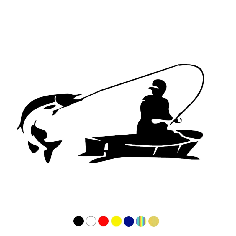 

CS-1470#Fisherman funny waterproof car sticker vinyl decal for auto car stickers styling rear window choose size