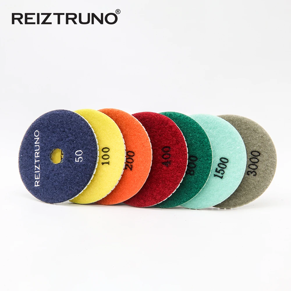 3 Buah Bantalan Pemoles Lantai Beton Berlian Ikatan Resin 4 Inci untuk Pemoles dan Pemoles Lantai Beton. Penggunaan Velcro Kembali, Basah/Kering