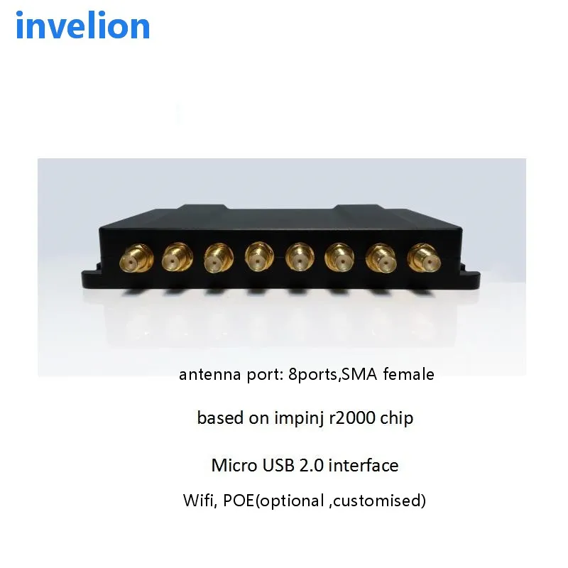 

915MHz 865MHZ impinj r2000 uhf RFID card rfid reader 8ports micro USB linux system for multiple tag reading in asset management