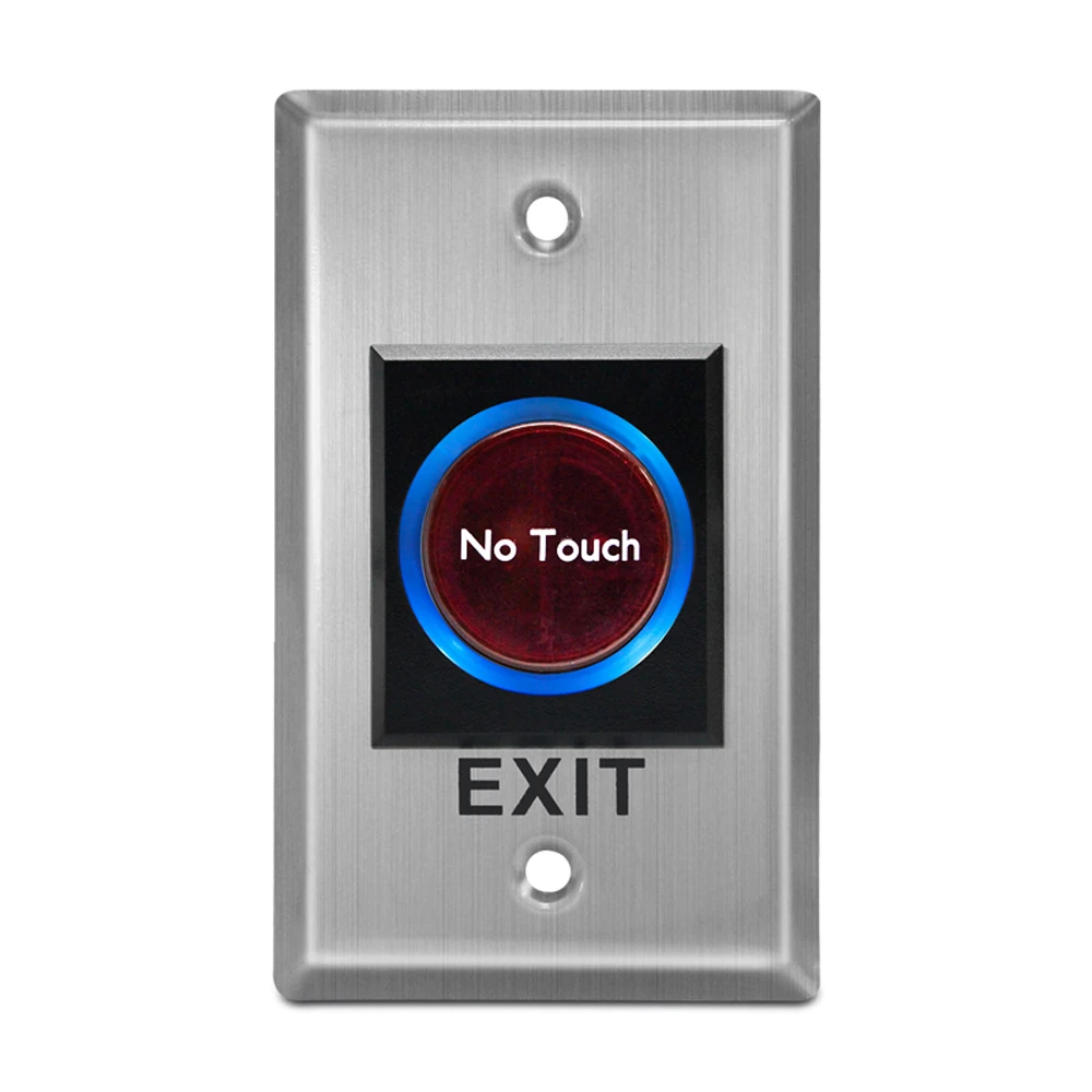 Infrared Sensor Switch No Touch Contactless Door Release Exit Button with LED Indication No Touch Exit Switch for Access Control