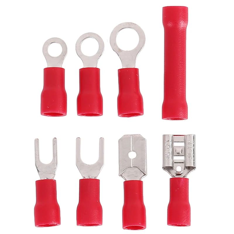 700Pcs Assorted Spade Terminals Insulated Cable Connector Electrical Wire Crimp Butt Ring Fork Set Ring Lugs Rolled Kit