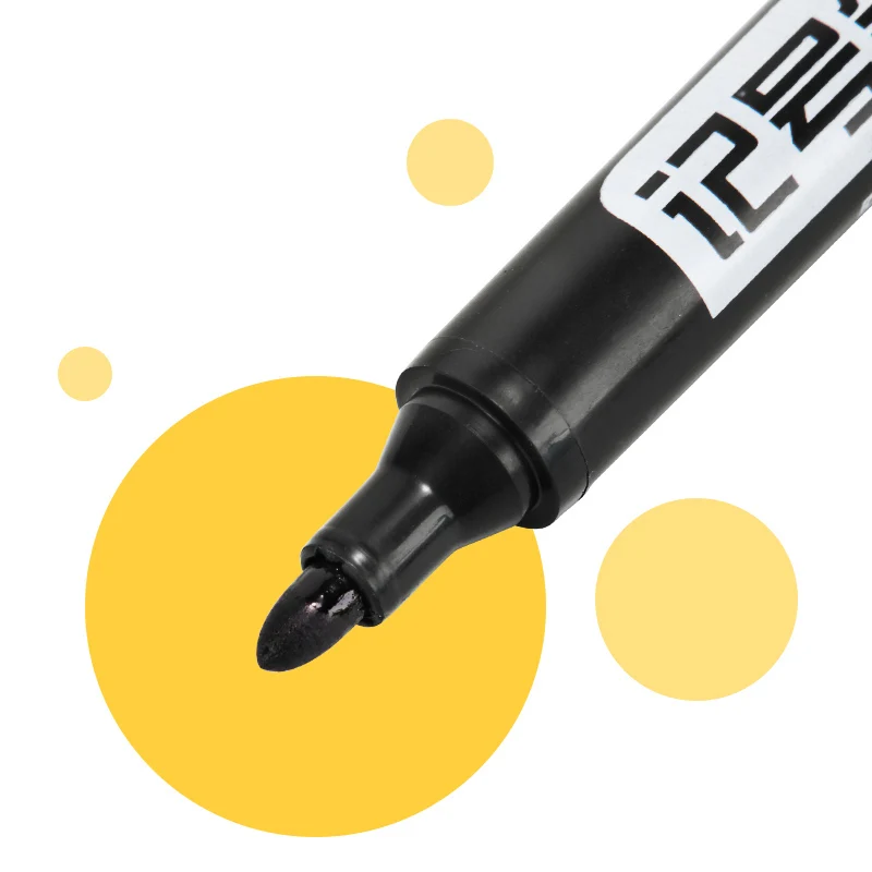 Oleosa impermeável Permanent Paint Marker, Black Pen para Marcadores de Pneus, Quick Drying Signature Pen, Thick Pen Tip, 2mm, 10pcs por lote