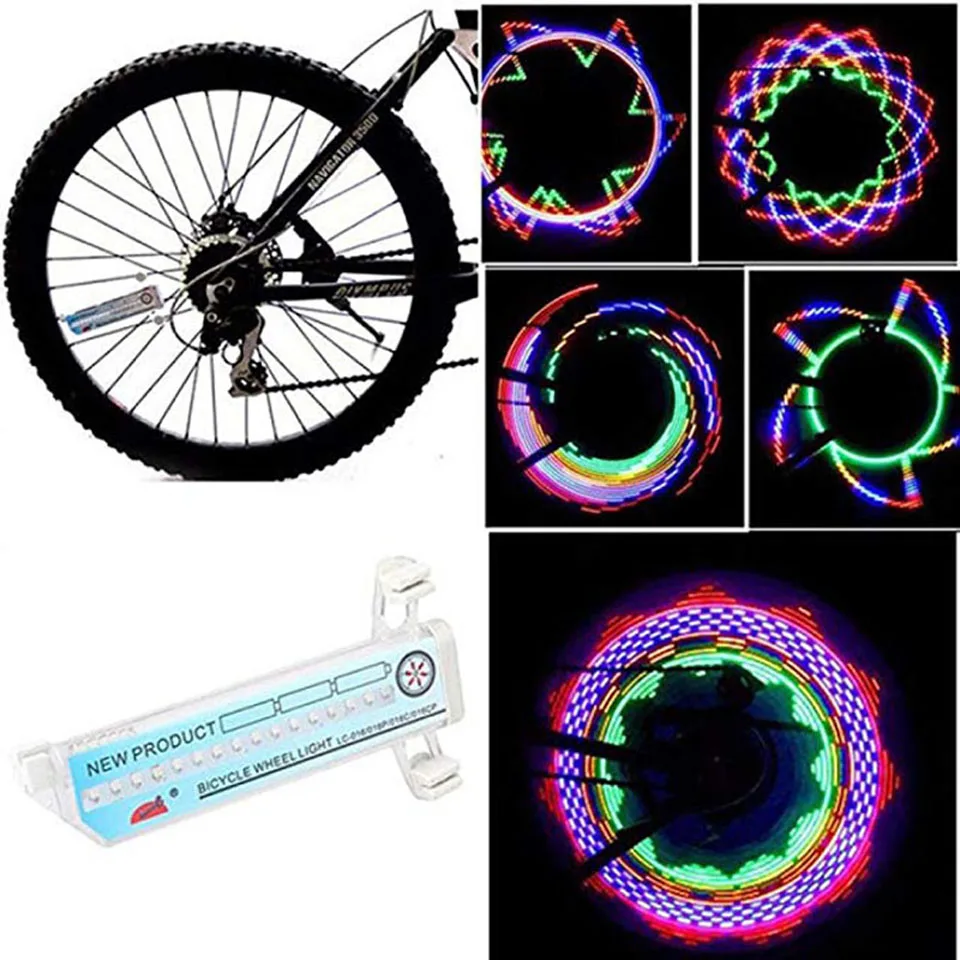 Bicycle Motorcycle Bike Tyre Tire Wheel Lights 32 LED Flash Spoke Light Lamp Outdoor Cycling Lights For 24 Inches Wheel