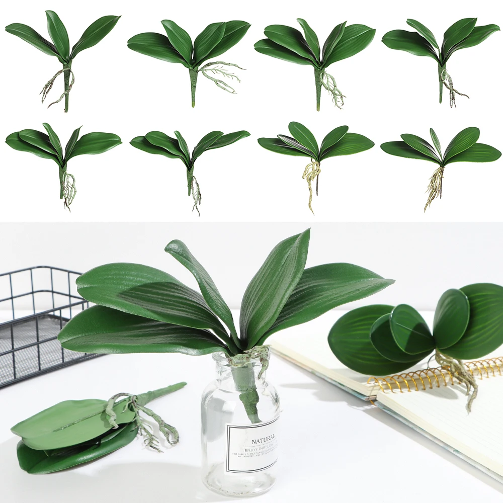 1PC Simulation Leaves Phalaenopsis Leaf Artificial Plants Plastic Grass Flowers Orchid Leaves Wedding Festival Spring Home Decor