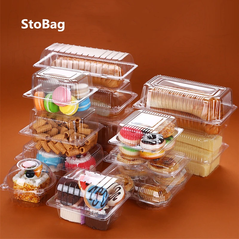 StoBag 50pcs Fruit Bread Box Transparent Fruit And Vegetable Box Strawberry Cherry Fruit Packing Box Pet Plastic Box For Party