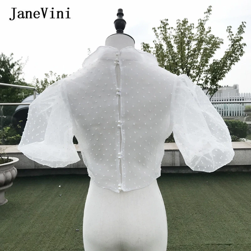 Janevini-女性のためのエレガントな白いショートジャケット,レースのケープ,夏のショルダーバッグ,フォーマルウェア,ショール,2021