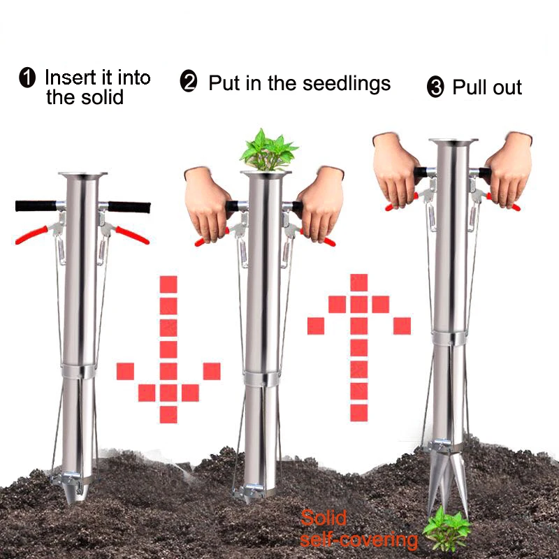 Rapid Seedling  planter Atomatic Agricultural Transplanter device Fertilizing seeder for Vegetable Planting garden equipment