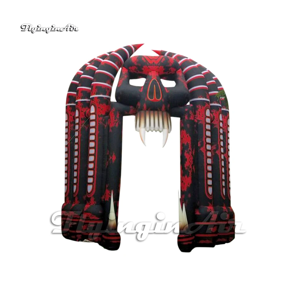 

Customized Outdoor Inflatable Skeleton Gate 6m/8m Height Skull Arch Air Blown Devil Door For Club Halloween Decoration