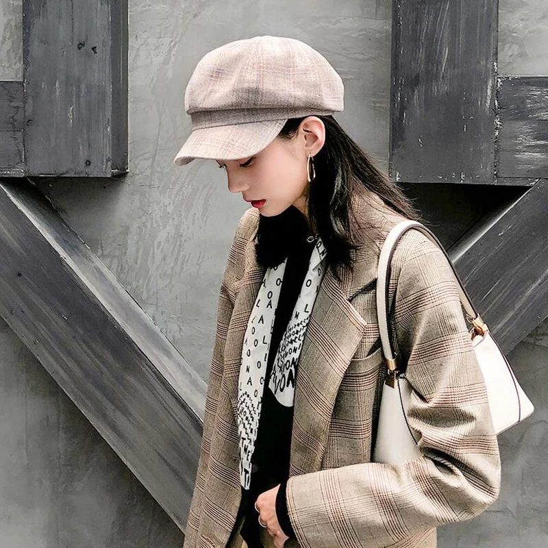 Casual Spring British Classic Female Gatsby Flat Hats Military cap Autumn winter beret women black Retro men baker Newsboy hat