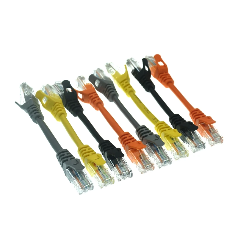 10 sztuk/partia Cat5e CAT6 nieuczciwych praktyk handlowych okrągły kabel kable Ethernet sieci drutu kabel RJ45 Patch przewód czarny kabel Lan 10cm