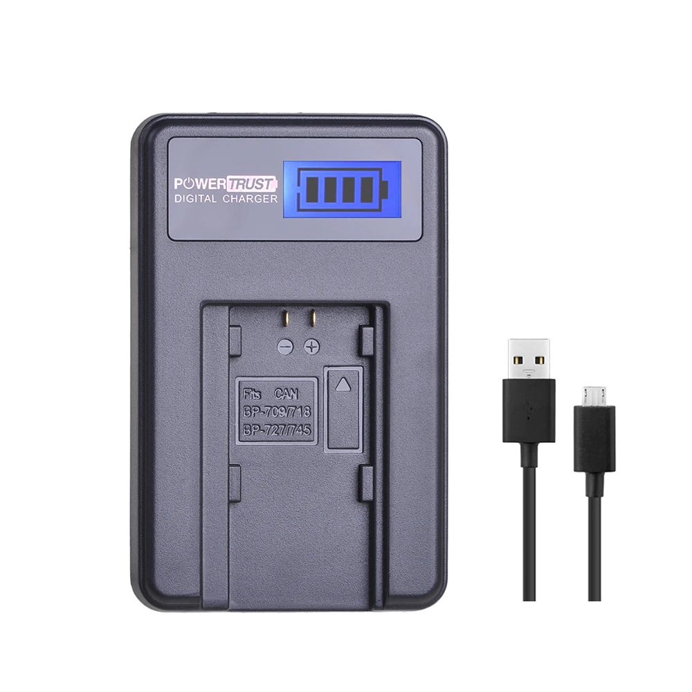 1X BP-718 BP718 BP 718 1800 MAh Pin + Màn Hình LCD USB Sạc Cho Canon VIXIA HFR80 HFR82 HFR800 HFM50 HFM52 HFM500 HFR30 HFR32 HFR300