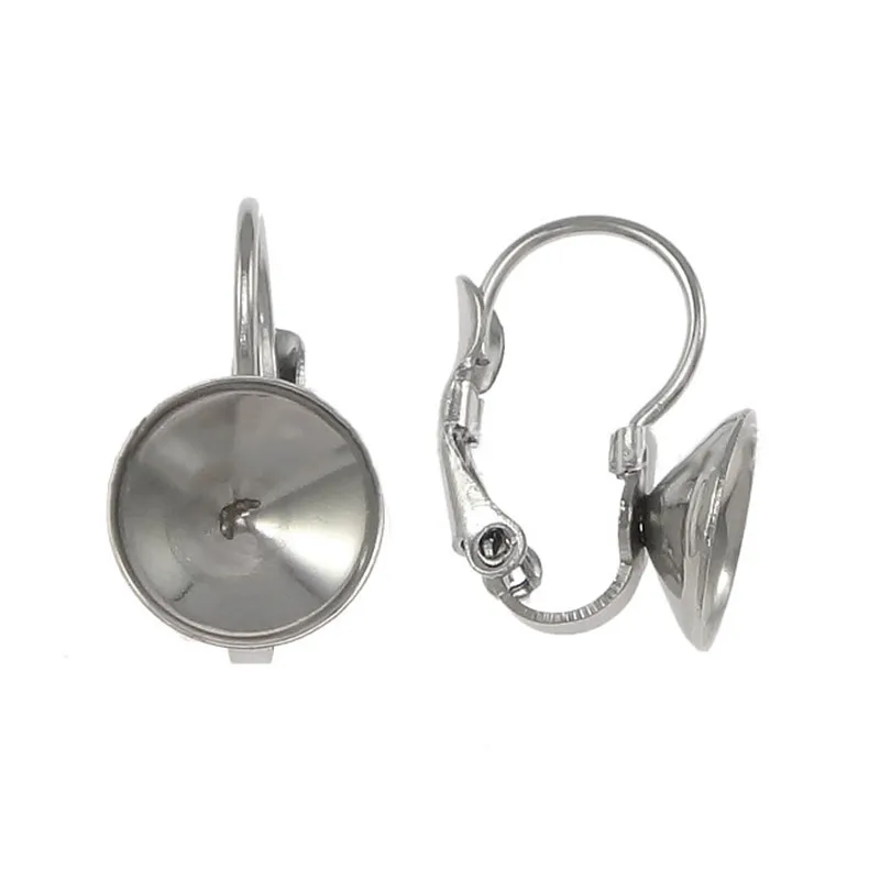 10PCS/lot Wholesale Stainless Steel France Clasp Hooks Cabochon For Jewelry DIY Making Earring Hooks Base Setting Findings