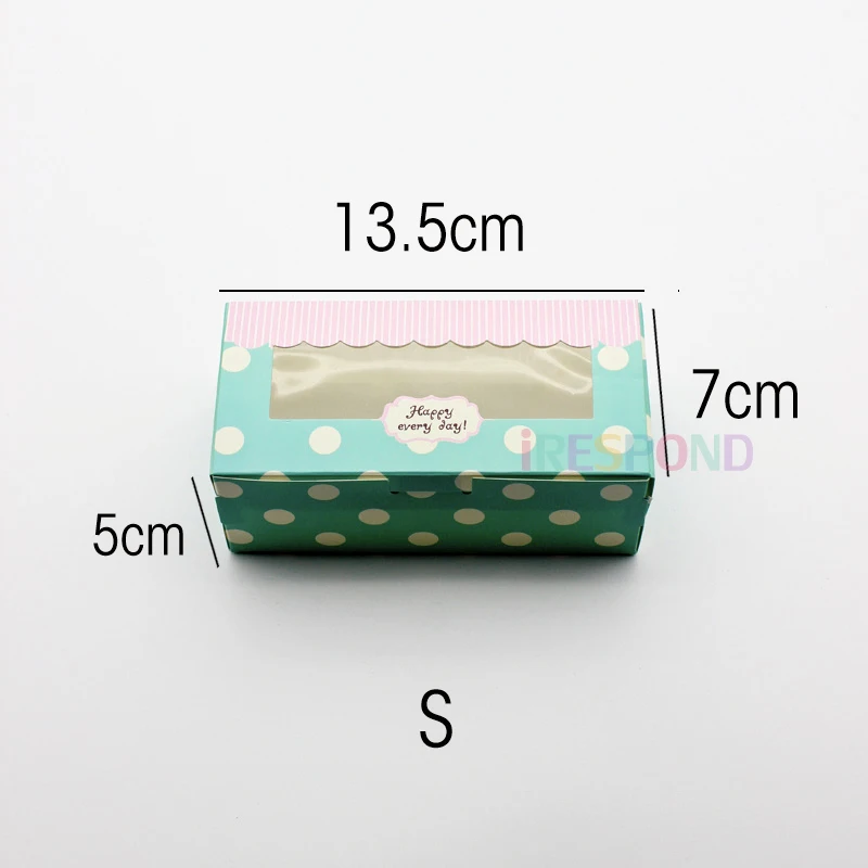 50 PCS Cake Boxes With Window Dots Gift Box Wedding Candy Cookie Sweet Food Gift Boxes Wedding Party Birthday Favors Cardboard