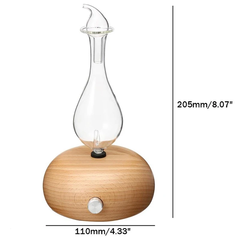 Top Deals Wooden Glass Aromatherapy Pure Essential Oils Diffuser Air Nebulizer Humidifier Household Humidifier Air Conditioning