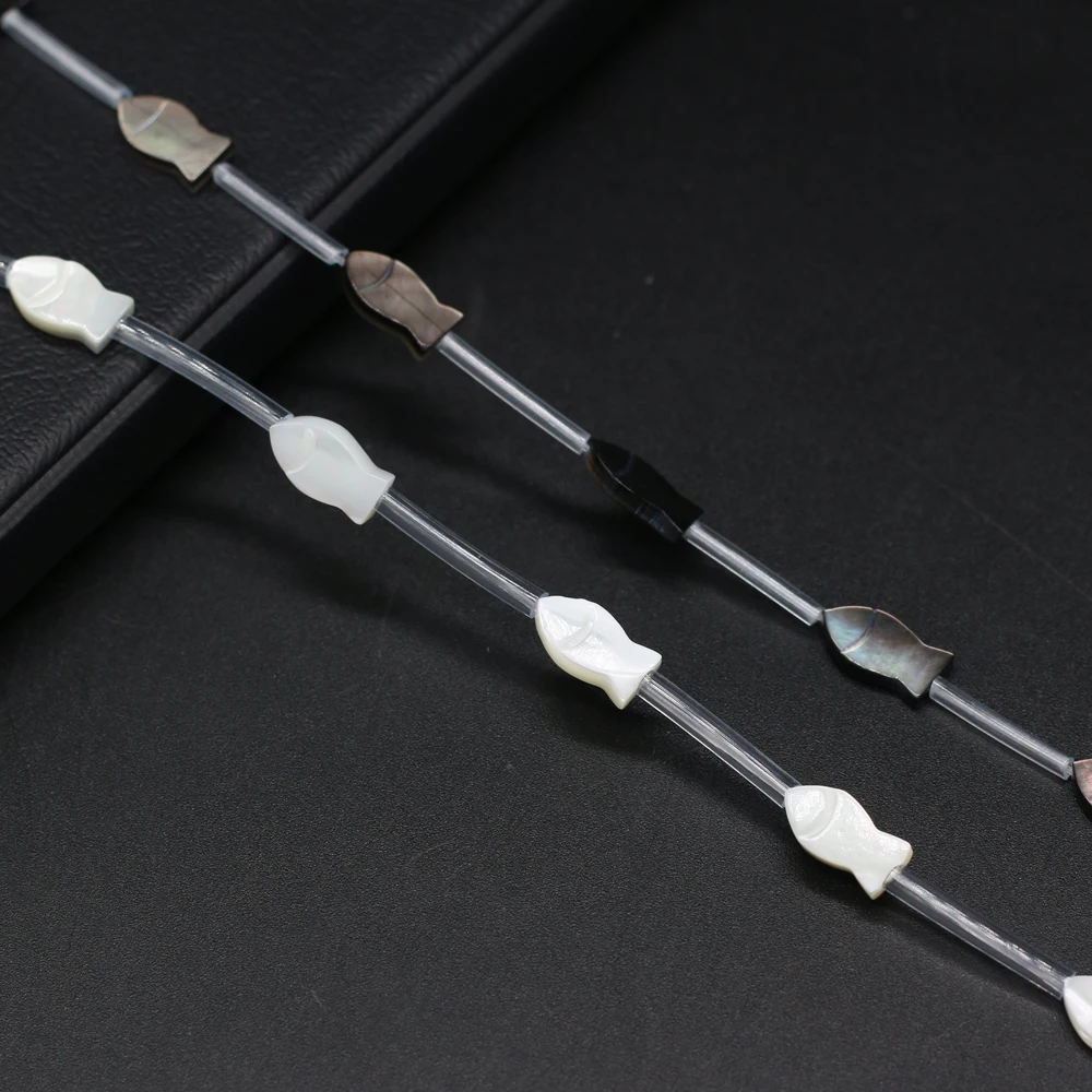 15PC Natural Sea Shell Animal Shape Beads White Mother of Pearl Cat Fish Charms for DIY Making Bracelet Earring Fine Jewelry image 4