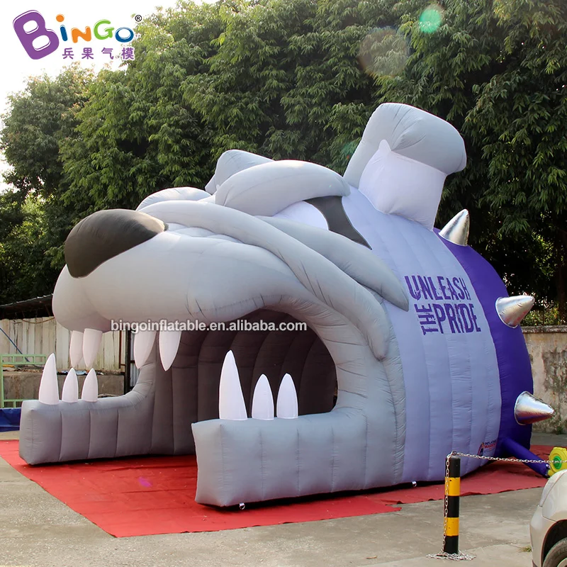 Personalized 4.8x4.5x3.8 Meters Inflatable Bulldog Head Tunnel Tent For Outdoor Event - BG-T0259