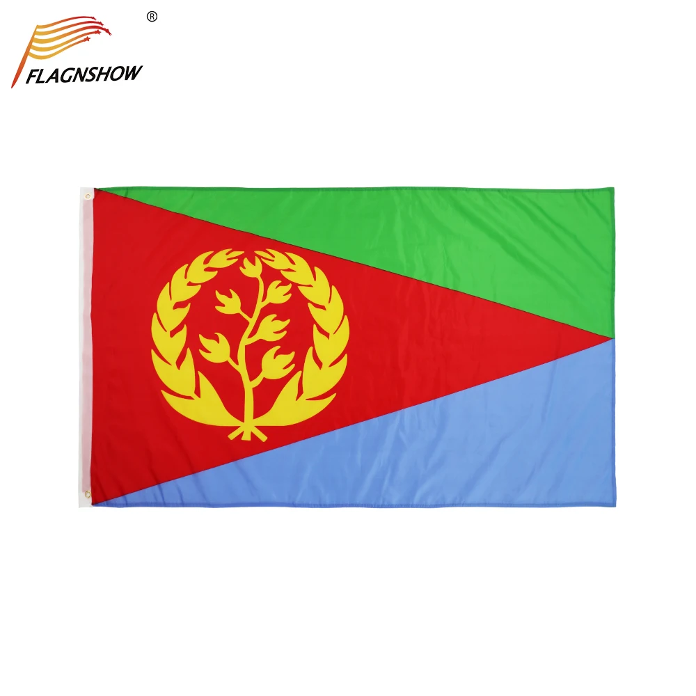 Flagnshow Eritrea Flag 3X5 Ft Hanging Eritrean National Flags 100D High Quality Polyester Free Shipping for Decoration