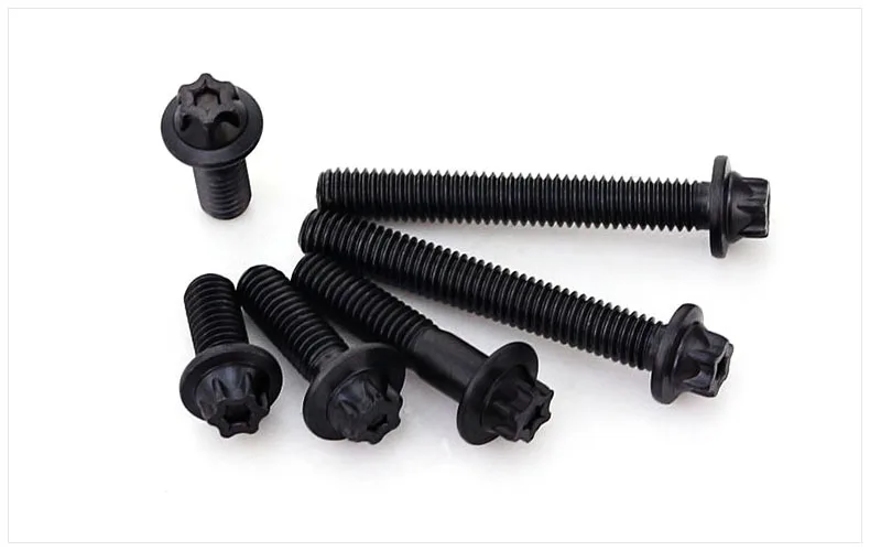 グレード12.9六角ボルト外部トルクスヘッドフランジネジM5 M6黒