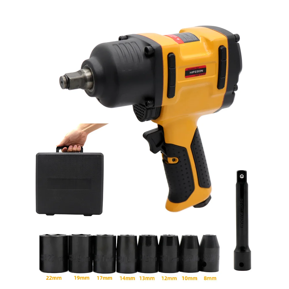 HIFESON Air Pneumatic Wrench Tool Spanner Power Tools Tire Remoual Torque Impact Sleeves Spanners Air Tools