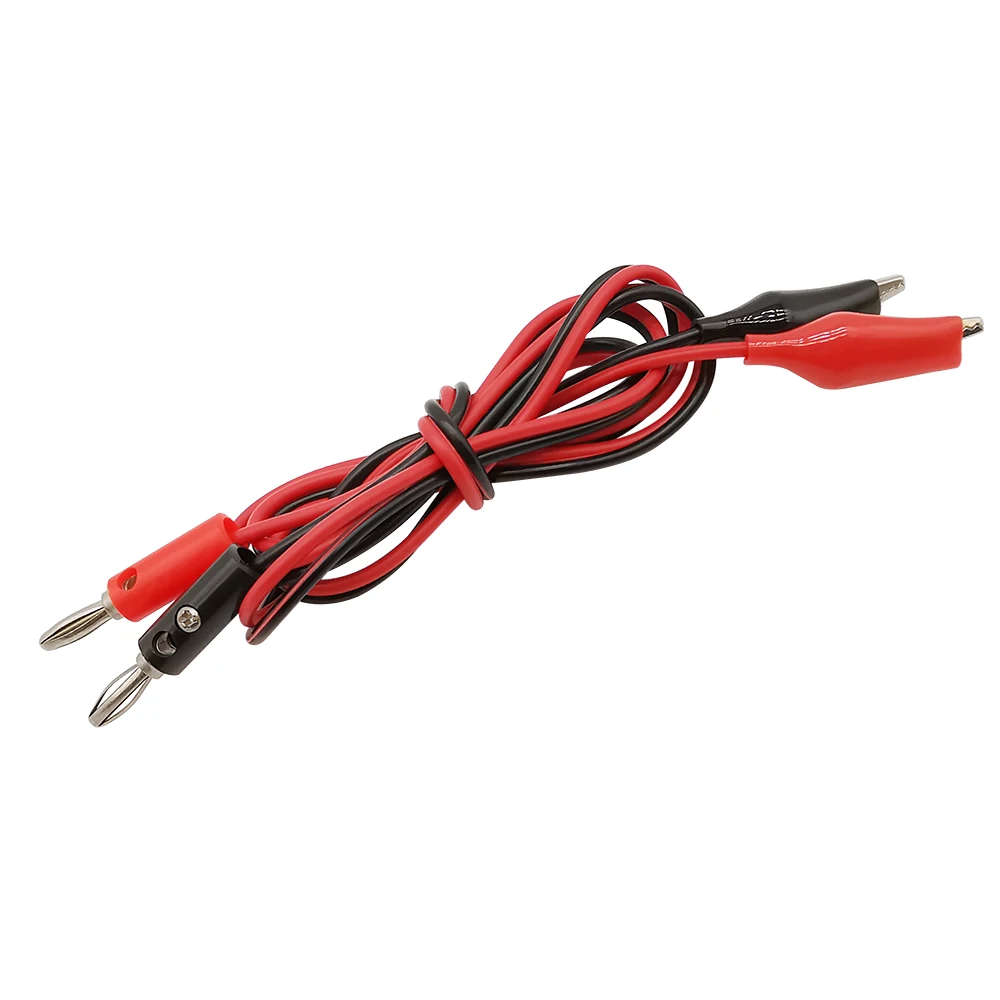 1Pcs 2 Dual Banana Plug to Alligator Clip Test Lead Cable Crocodile Clips Wire Connector for Multimeter Measure Tool 1Meter
