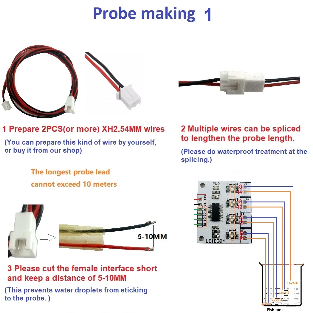 4 pz LC1BD04 DC 5V 4 Digital Water Liquid indicatore di livello scheda Controller modulo interruttore sensore per Arduino MEGA Fish tank