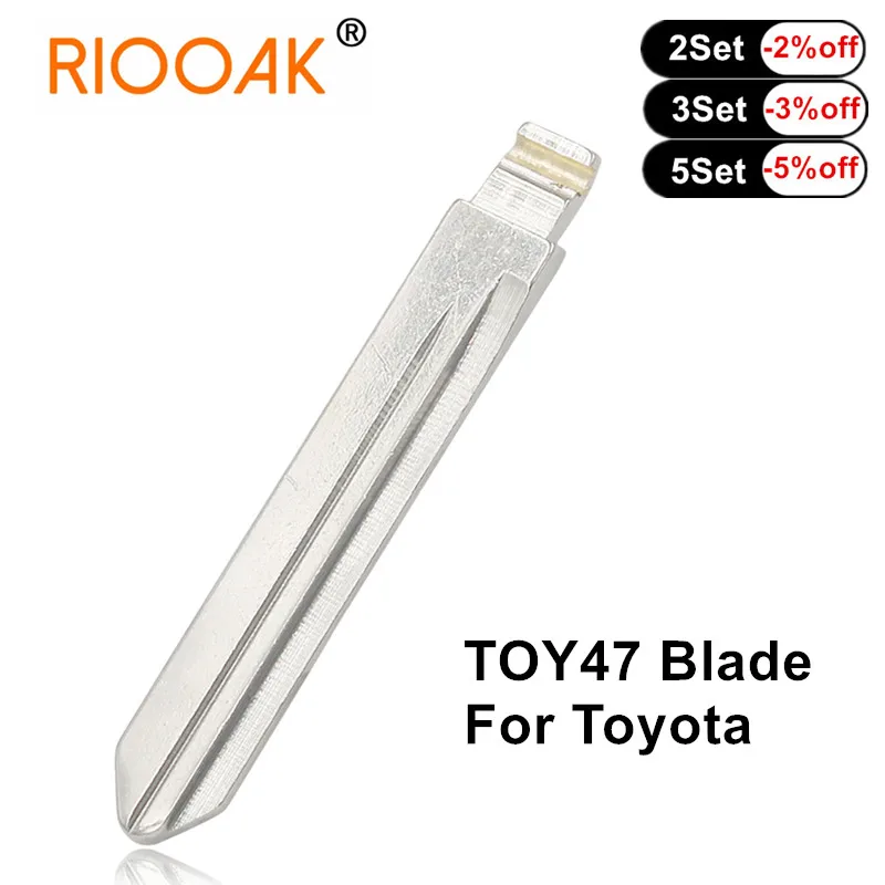 Hoja de llave Toy47 para Control remoto Toyota Corolla, hoja abatible KD, hoja remota sin cortar, en blanco para KEYDIY VVDI JMD Remote, 10 unidades por lote