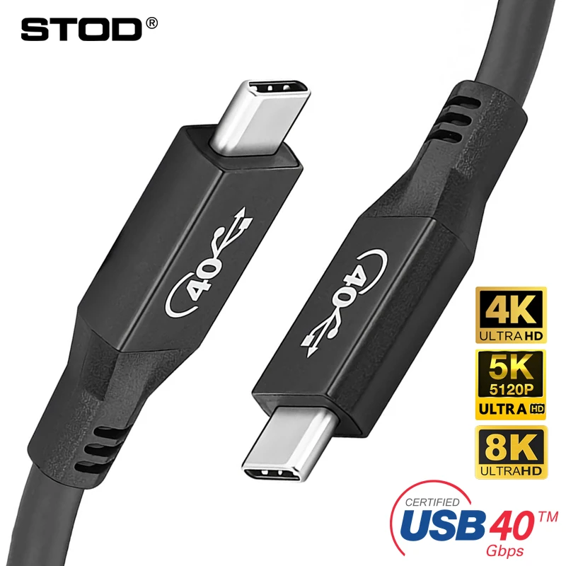 

Thunderbolt 4 Cable USB4 Data 40Gbps PD 5A Charge Wire DP 5K For MacBook Mac Pro Air iMac Monitor SSD TB3 TB4 USB 4 Type C Cord