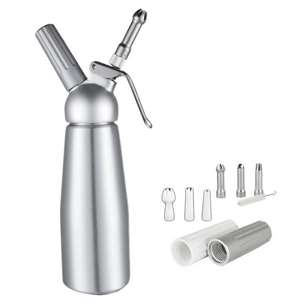 New 500ml Stainless Steel Cream Gun Aluminum Cream Foamer Cream Enamel Vase Nitrogen Siphon Bottle Center Pieces Dessert Tray