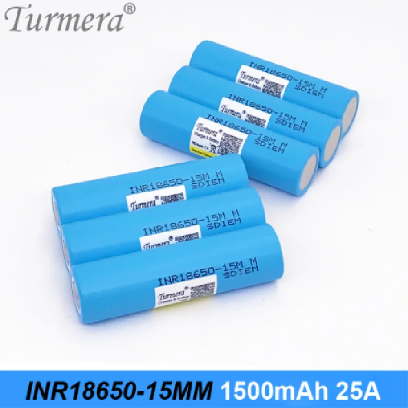 Oryginalna bateria INR 18650-15MM 1500mah 25A 18650 15MM do baterii śrubokręt shura shurik odkurzacz bateria do Turmera