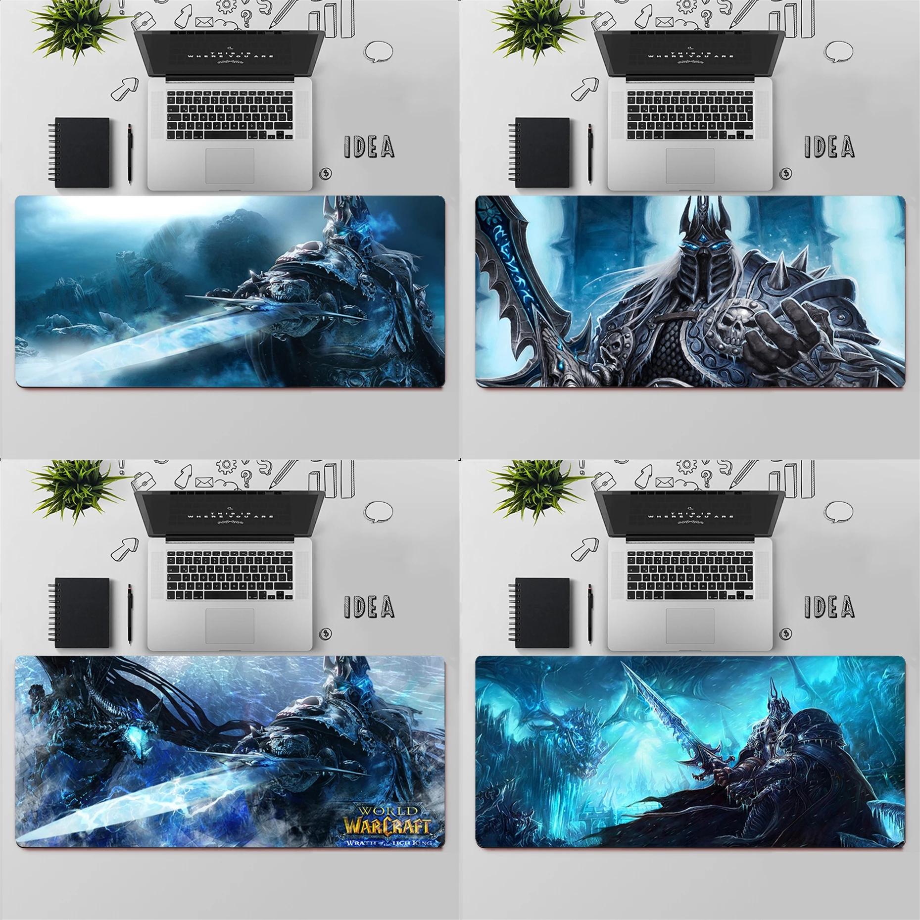 Alfombrilla de ratón para juegos, alfombrilla grande para ratón, alfombrilla para ratón de ordenador Gamer, alfombrilla para ratón World of Warcraft Lich King, alfombrilla para teclado y escritorio