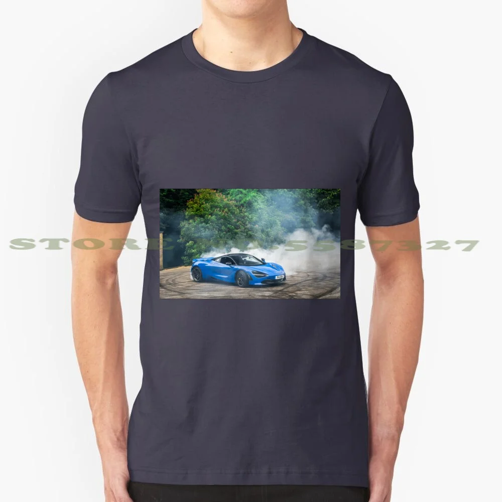 720S 100% Cotton T-Shirt 720S Fos Chichester Supercar Hypercar Sportcar V8 Engine Turbo Blue Smoke Donuts Uk London Automotive