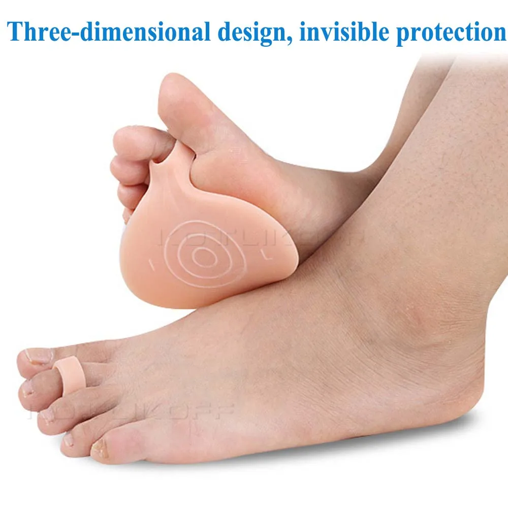 Silicone Gel Insoles Pads Cushions Forefoot Pain Support Front Feet Care Heel Shoes Slip Resistant Pads Washable Non-slip Insert