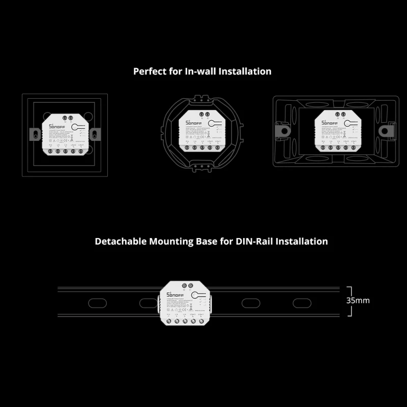 SONOFF DUAL R3 2 Gang Dual Relay Module DIY MINI Smart Switch Power Metering Smart Home via eWeLink Alexa Google Yandex Alice