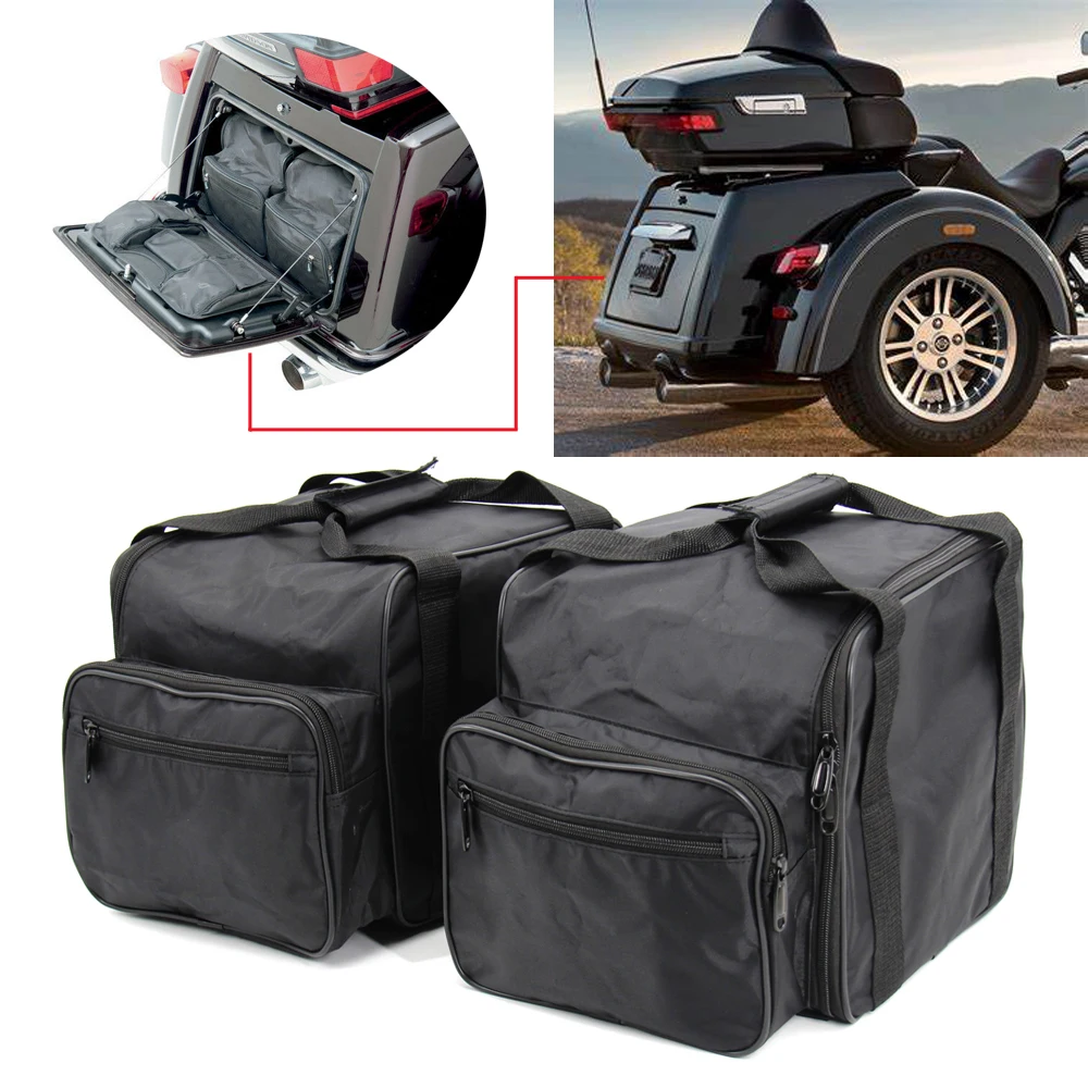 

For Harley-Davidson Tri Glide Trike 2Pcs Motorcycle Saddlebags Trunk Liner Bag Luggage Bags 2009-2019