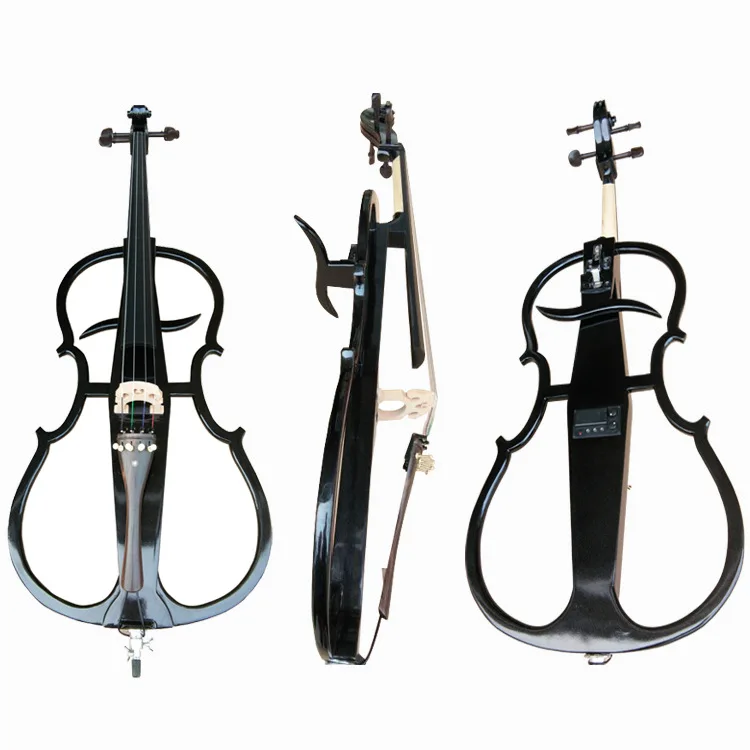 Red black white electric cello 4/4 solid wood  flash long bracket electro acoustic cello stage performance musical instrument