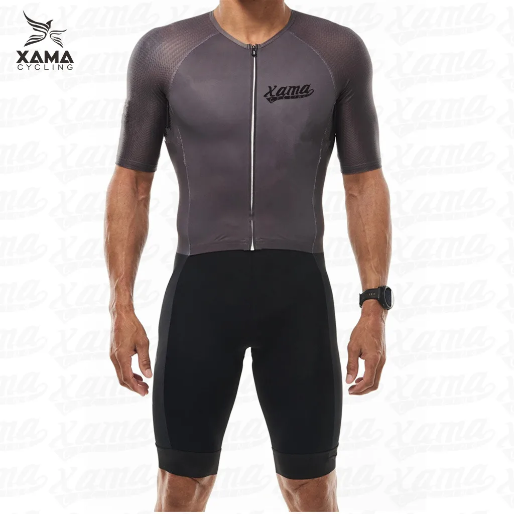 Man Xama Cycling Short-Sleeved Triathlon Suit Mountain Bike Quick-Drying Sweat-Wicking Riding Running Skating Swimming Clothing