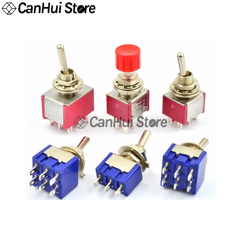 Miniature Toggle Switch ON-OFF ON-OFF-ON 2/3/6/9/12Pin MTS-102 MTS/103/202/203/302/303/402/403/123/223 Since Reset Switch PS-102