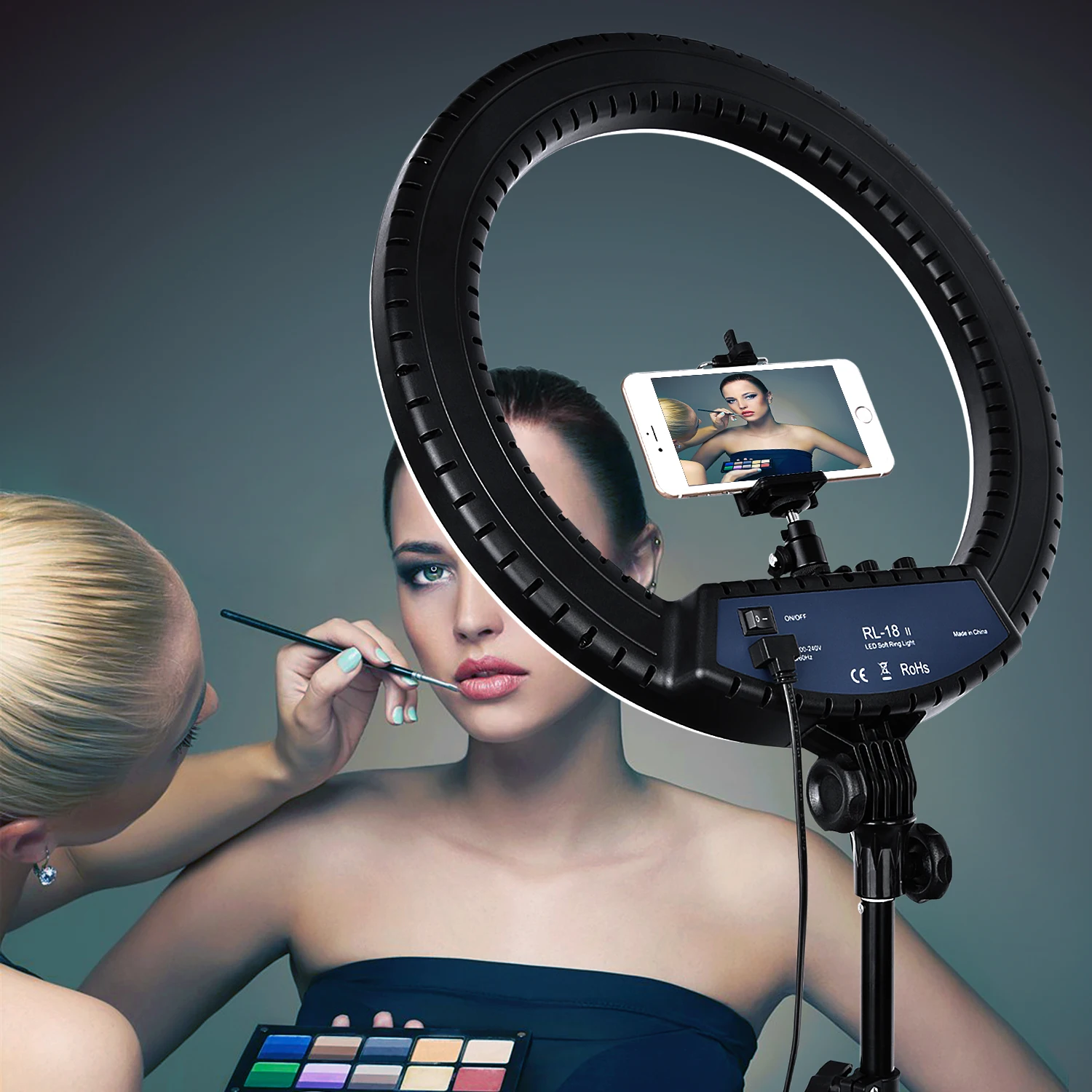 

FOSOTO 18 Inch led Ring light 55W Photography Ring Lamp With Tripod Stand And USB remote control For Phone Makeup Youtube Tiktok