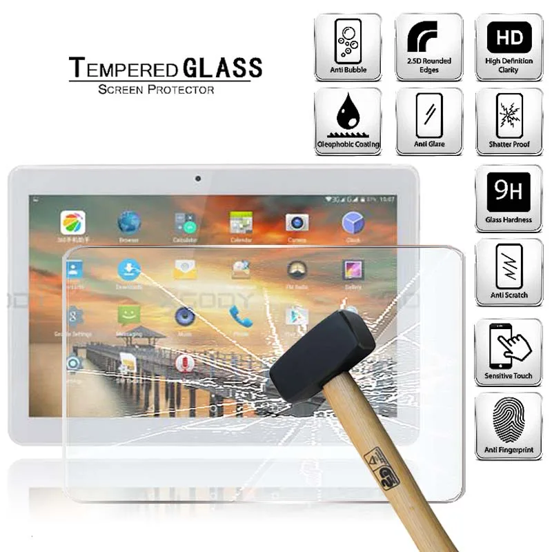 Tablet Tempered Glass Screen Protector Cover for Xgody K109 10.1