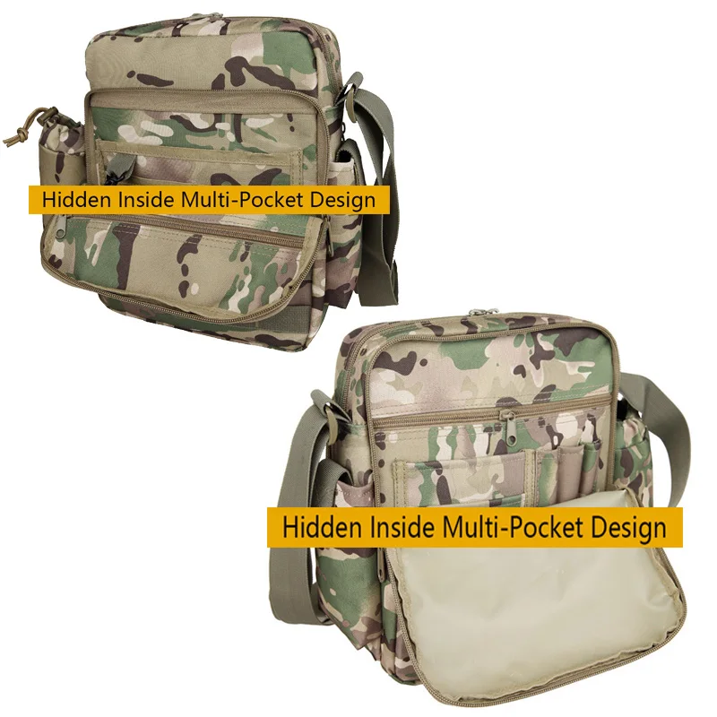 Tactical Shoulder Bag Tablet Bag Outdoor Hunting Fishing Satchel Camouflage Water Cup Storage Bag