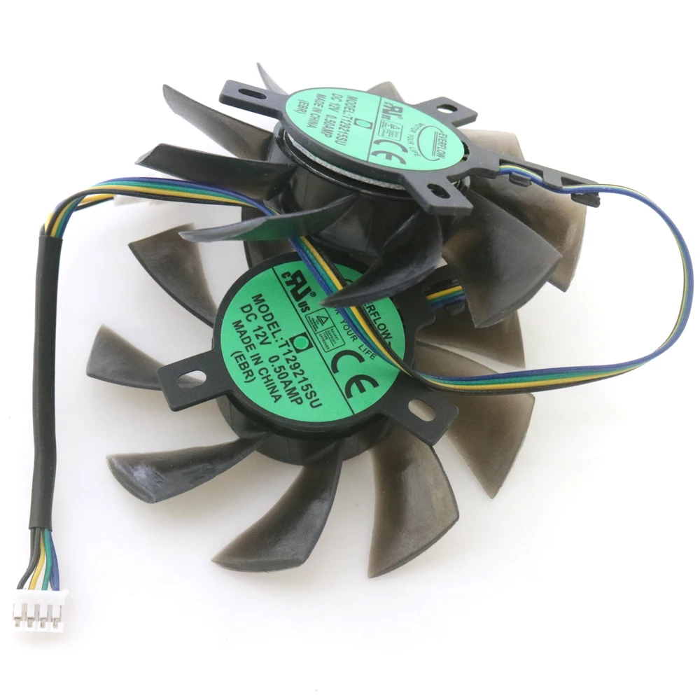 T129215SU DC12V 0.50AMP VGA Fan For AMD RX570 RX580 RX574 RX588 Graphics Card Cooling Fan