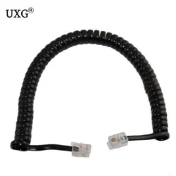 2m 200cm Telephone Extension Cord Lead Phone Coiled Cable Wire Line 4P4C Plug RJ11